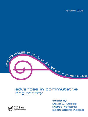 cover image of Advances in Commutative Ring Theory